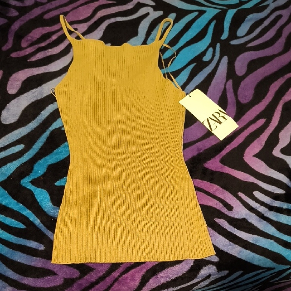 NWT Zara | Gray Ribbed Camisole